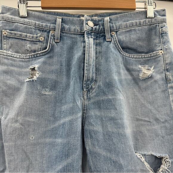 AGOLDE Dakota Distressed Relaxed Boyfriend Capri Relaxed Skater Shorts Sz 28 - Picture 3 of 12